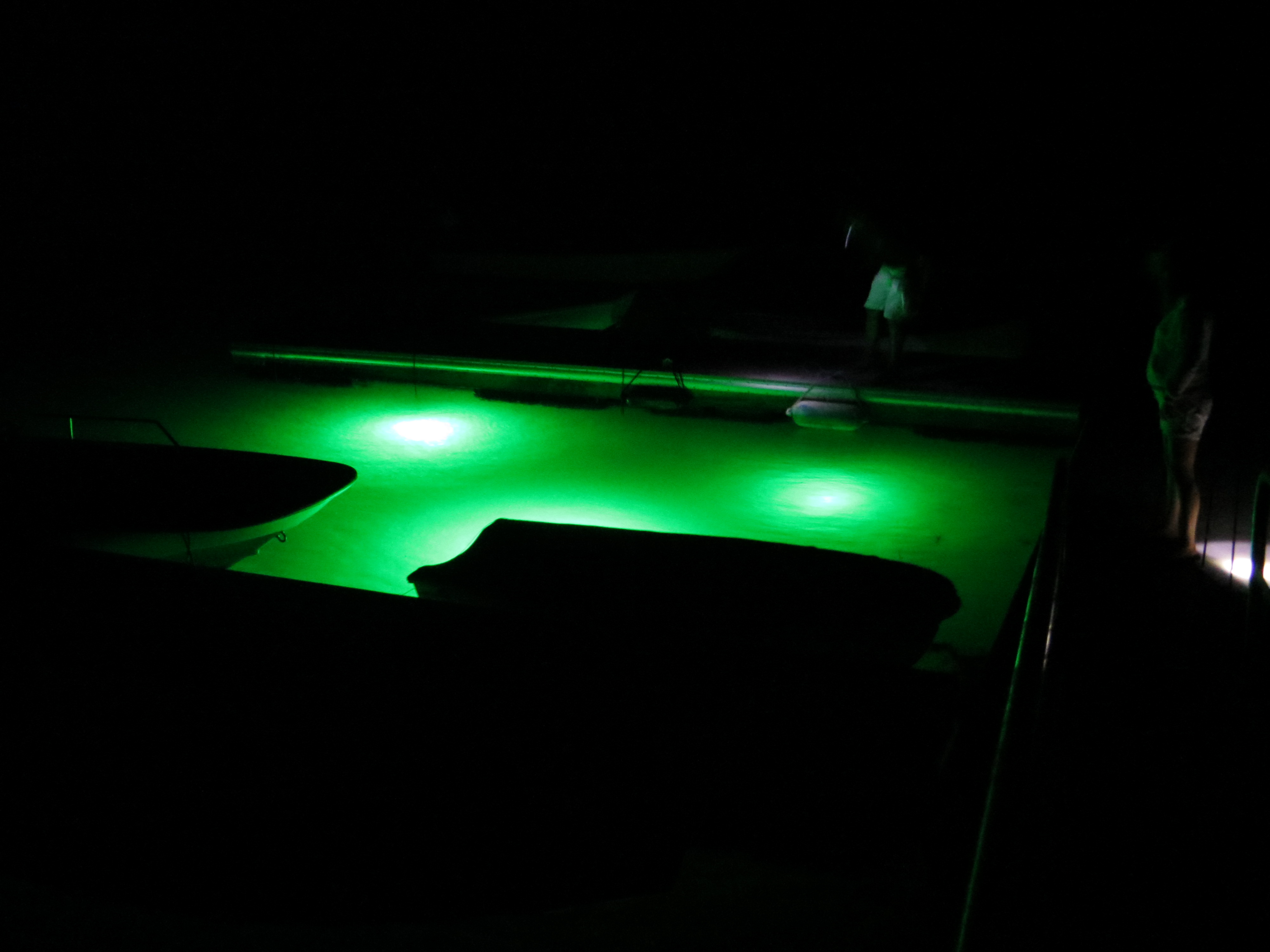 1 Green 75 watt 3400 Lumens Led Underwater dock light+waterproof transformer